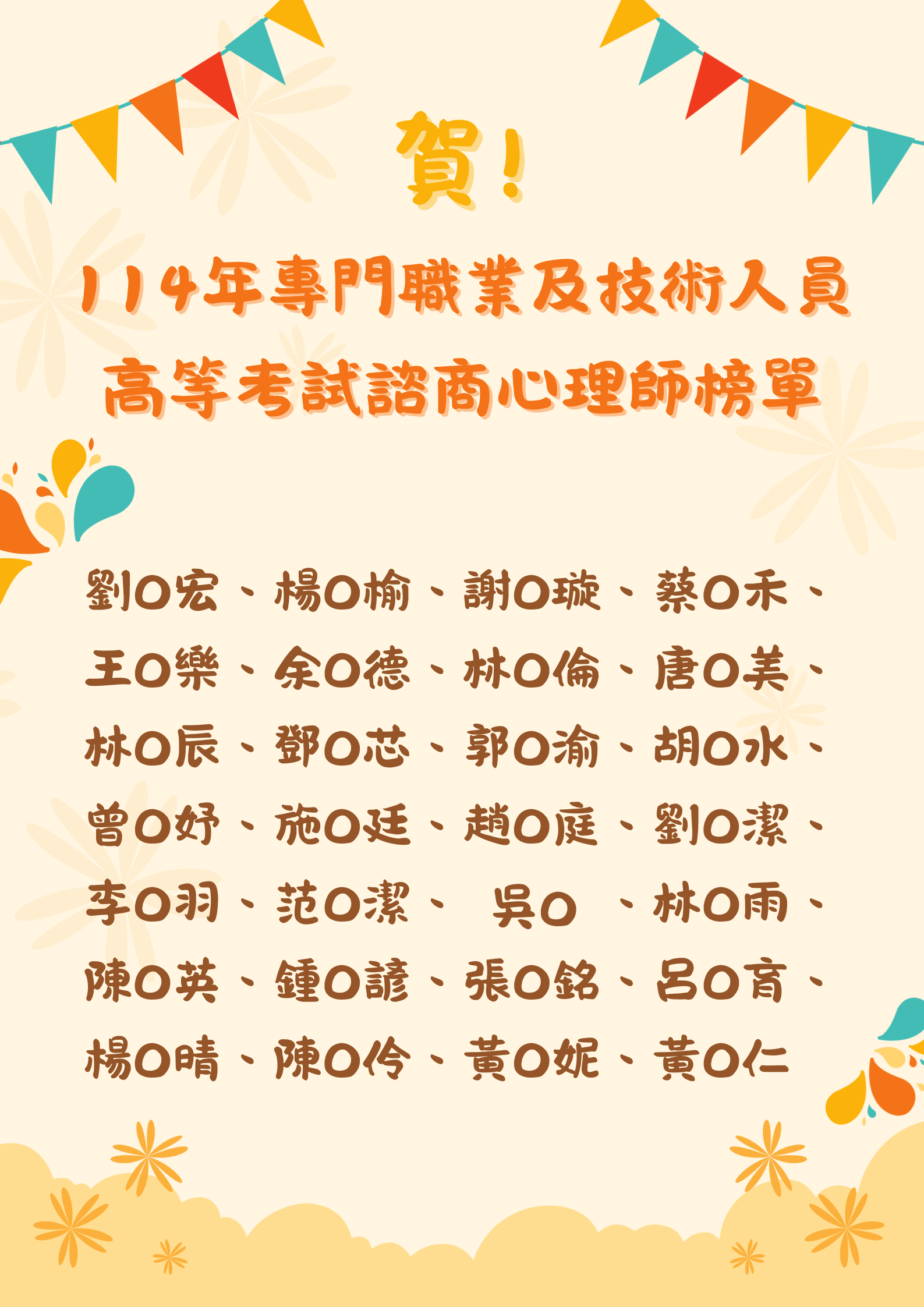 114年心理師榜單海報